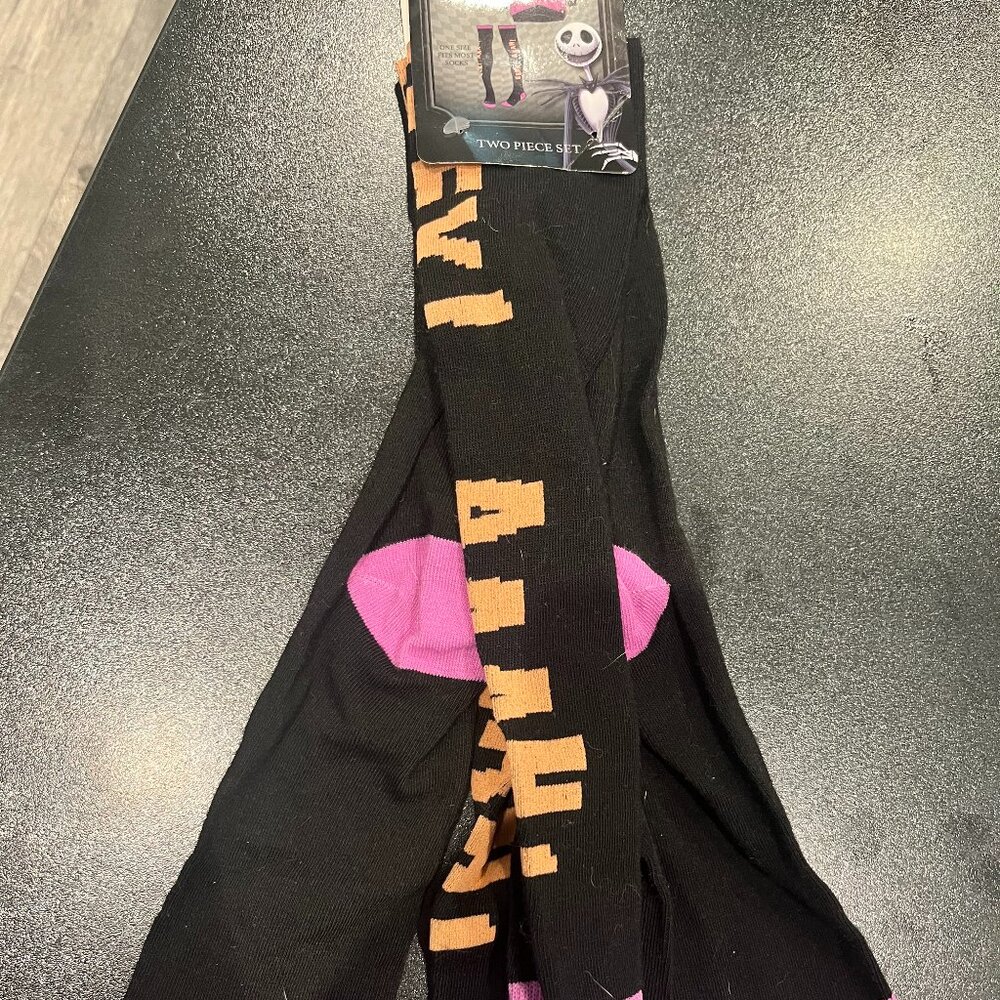 NWT Womens High Socks Nightmare‎ Before Christmas Sally One Size Fits Most